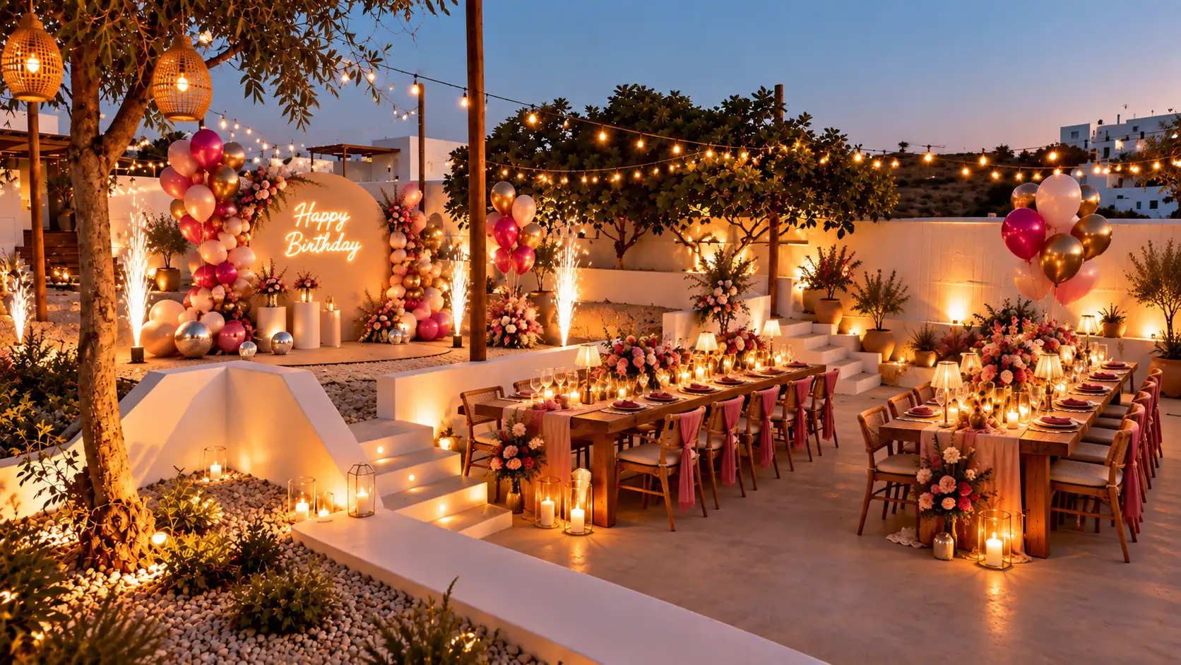 Birthday event setup at IDOLIA Koufonisia