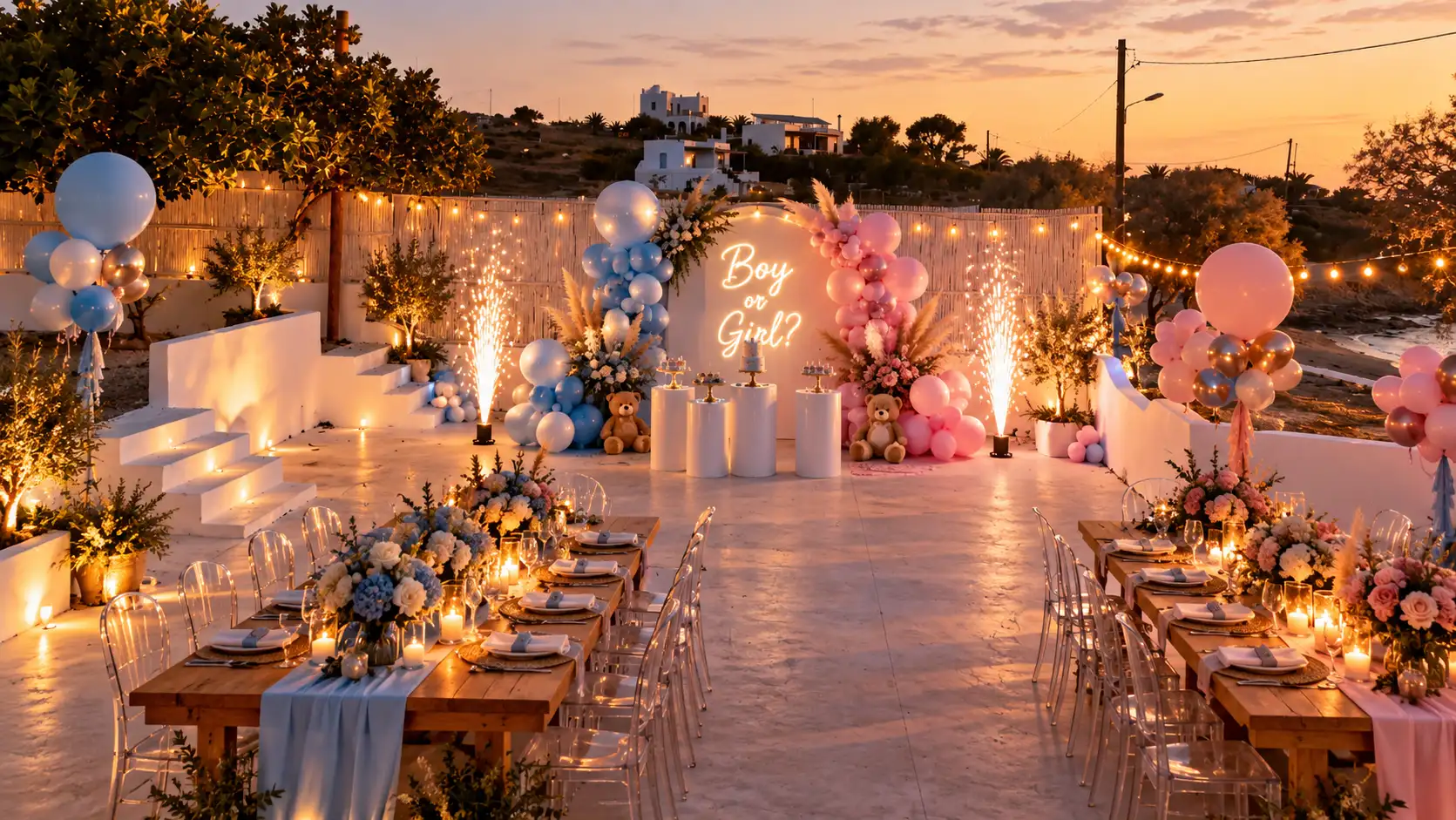 Gender reveal event in Koufonisia