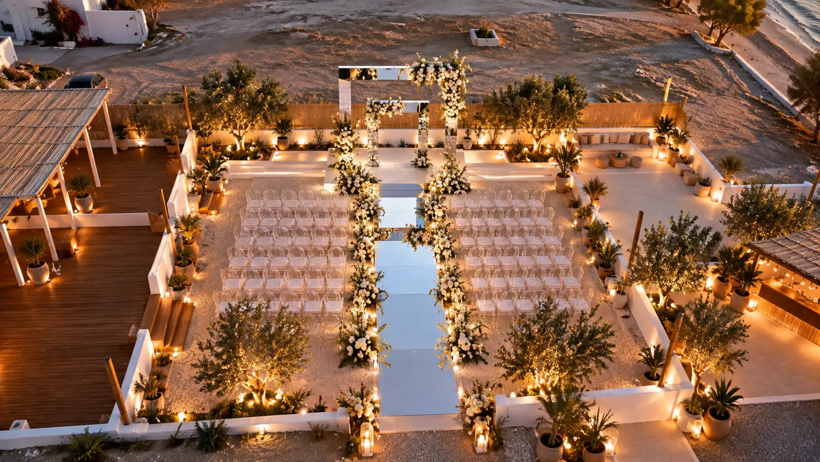 Wedding event setup at IDOLIA Koufonisia