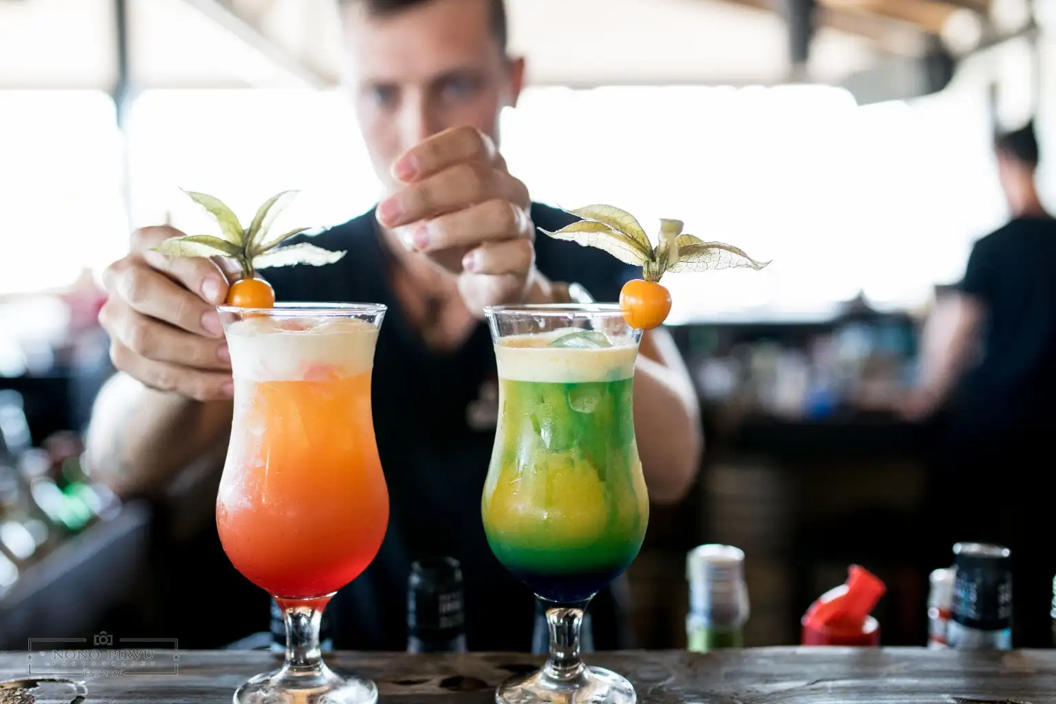 Cocktails prepared at IDOLIA bar